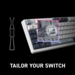 MSI Forge GK600 TKL Wireless Sky - Mechanical Linear SWITCHES - Dye-Sublimated PBT Keycaps, Anti-Slip Base, RGB LED, USB 2.0, Bluetooth, 2.4 GHz - Tenkeyless - Image 3