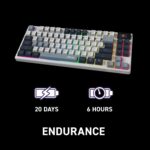 MSI Forge GK600 TKL Wireless Sky - Mechanical Linear SWITCHES - Dye-Sublimated PBT Keycaps, Anti-Slip Base, RGB LED, USB 2.0, Bluetooth, 2.4 GHz - Tenkeyless - Image 7