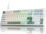 RK ROYAL KLUDGE R98 Pro Creamy Mechanical Keyboard, 96% Wired Gaming Keyboard RGB Backlit with Number Pad and Volume Knob, Gasket Mount, MDA Profile PBT Keycaps, Hot Swappable Pre-lubed Tactile Switch