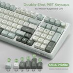 RK ROYAL KLUDGE R98 Pro Creamy Mechanical Keyboard, 96% Wired Gaming Keyboard RGB Backlit with Number Pad and Volume Knob, Gasket Mount, MDA Profile PBT Keycaps, Hot Swappable Pre-lubed Tactile Switch - Image 4